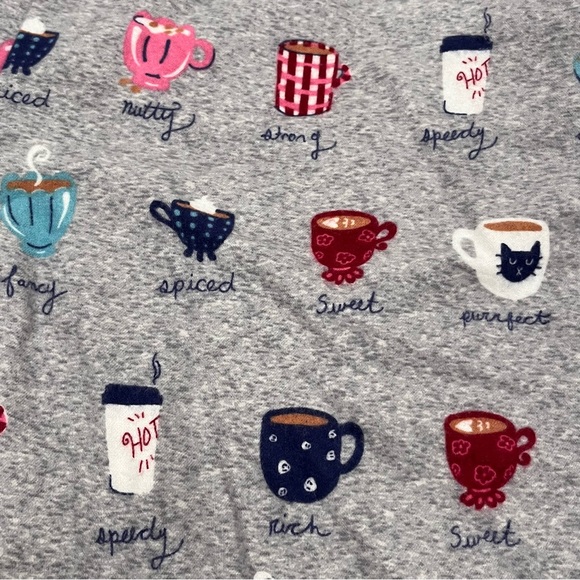 Munki Munki Coffee & Purrfect Cat Mug Flannel Pajama Set — Size Large - Picture 12 of 13